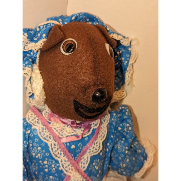 Vintage 21" Celluloid Masked Face Little Red Riding Hood Topsy Turvy Doll - Picture 4 of 8